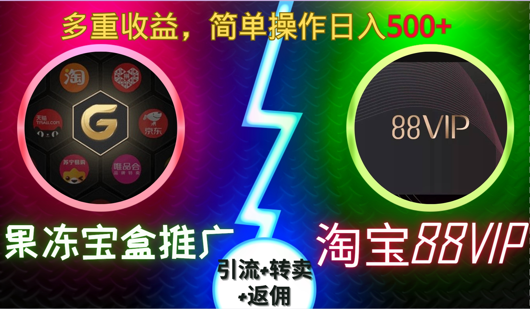 果冻宝盒推广88VIP攻略:引流转卖返佣三重收益,简单操作日入500+副业方法