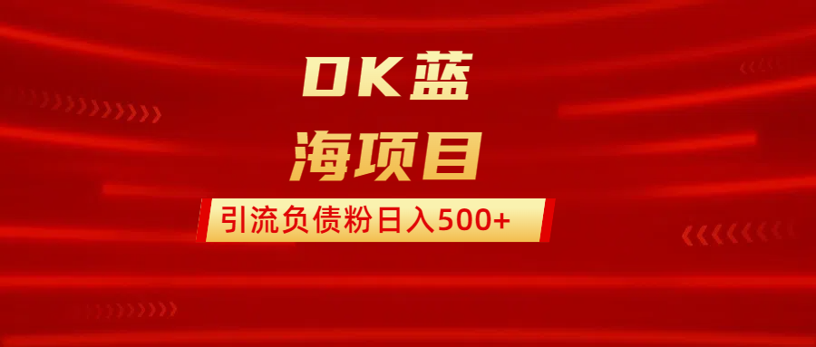 DK蓝海项目实操:抖音快手小红书引流负债粉,日入500+方法揭秘