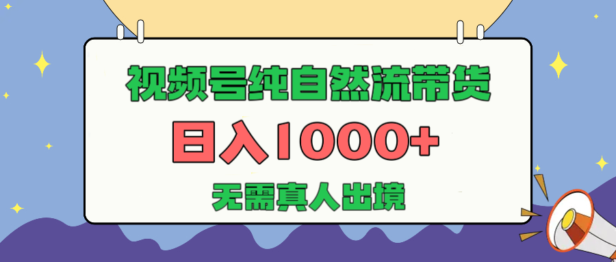 视频号自然流带货:新手小白无需真人出镜,日入1000+实操方法