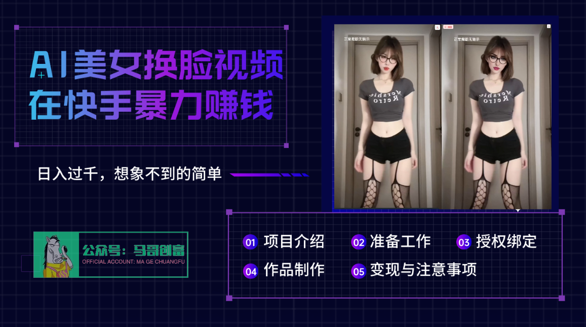 AI批量美女换脸视频:抖音快手暴利拉新玩法,日入过千实操指南