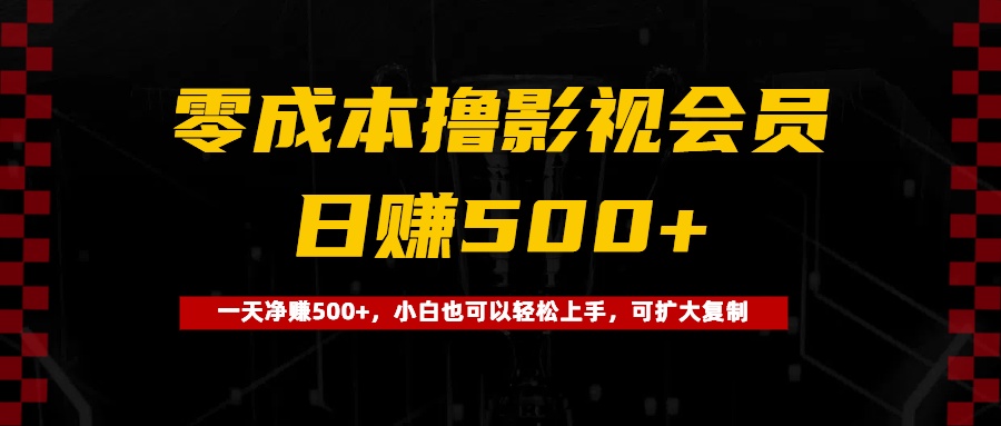 0成本影视会员副业:小白日赚500+攻略,轻松上手可复制放大