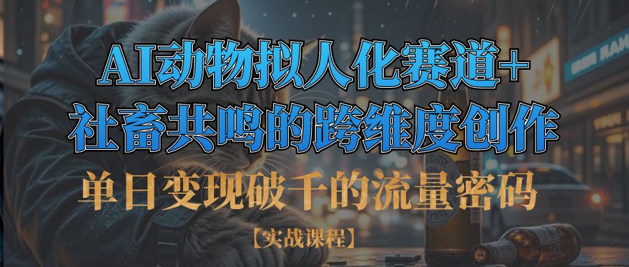AI动物拟人化创作:单日变现千元的流量密码,社畜共鸣+跨维度赛道解析