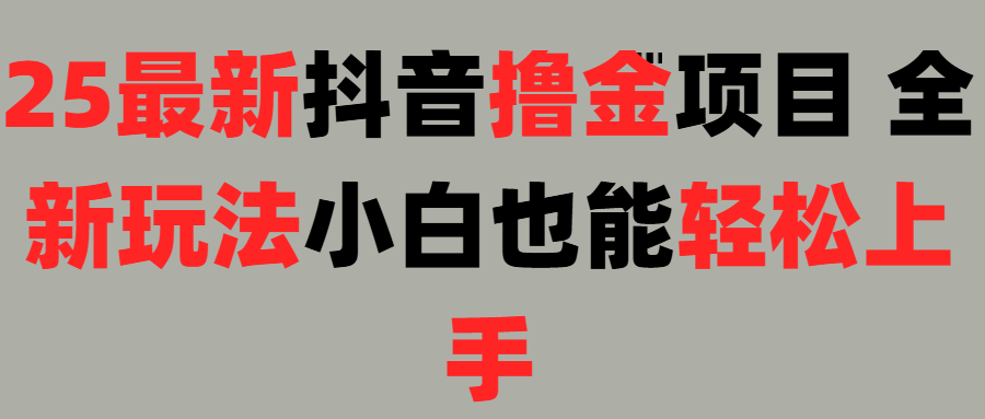2025最新抖音直播赚钱项目:小白零门槛轻松上手