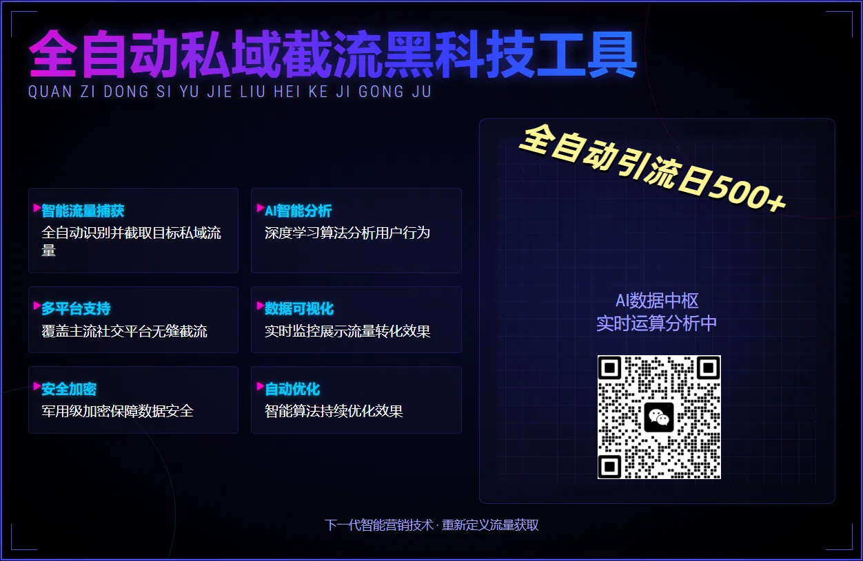 全自动私域截流工具:日引流500+,高效截流精准客源黑科技