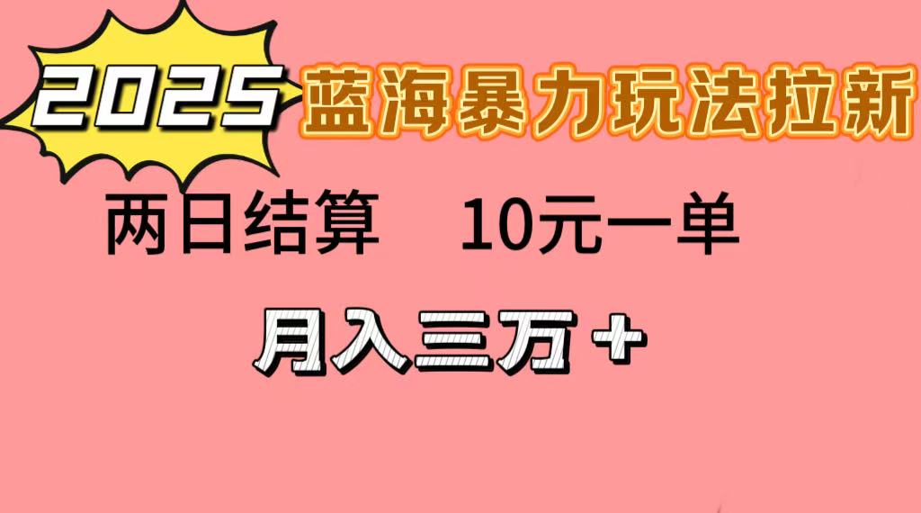 蓝海暴力拉新项目:10元一单两日结算,月入3w+副业实操指南