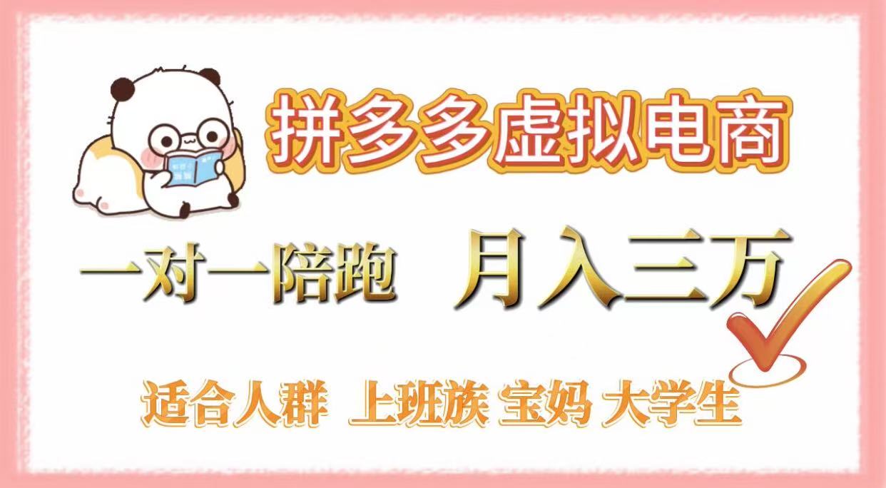 拼多多虚拟电商:新手一对一陪跑,月入3万实操指南,0囤货轻资产不发货