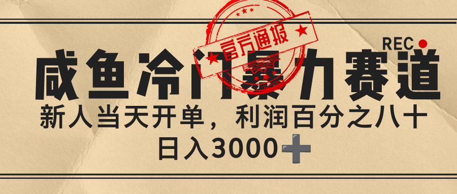 闲鱼冷门暴力搞钱赛道:小白一单80%利润,轻松日入3000+