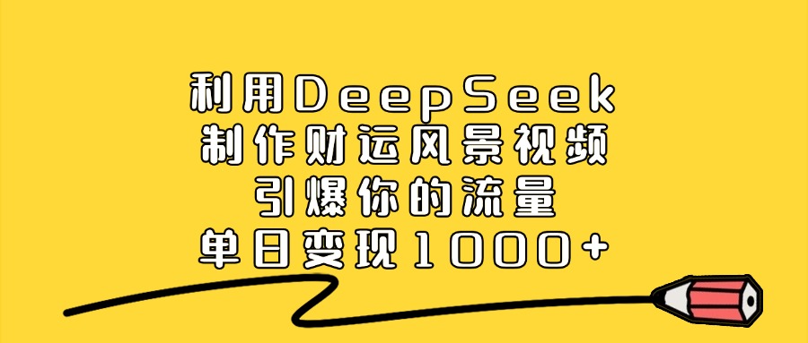 DeepSeek财运风景视频制作:引爆流量技巧,单日变现1000+实操案例