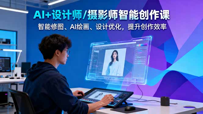 AI赋能设计师/摄影师:智能创作课(智能修图+AI绘画+设计优化),高效创作效率提升指南