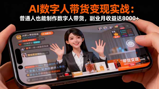 AI数字人带货实战:普通人制作教程,副业月收益8000+