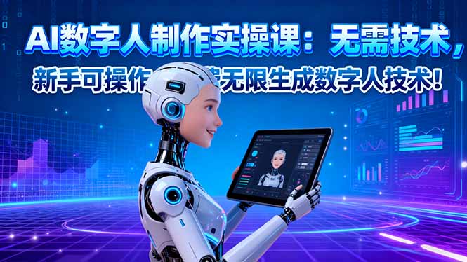 【新手必学】AI数字人制作实操课：零门槛无需技术，永久免费无限生成数字人！