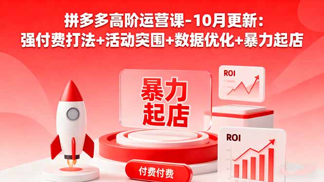 拼多多高阶运营课10月更新:强付费打法+活动突围+数据优化+暴力起店实战技巧