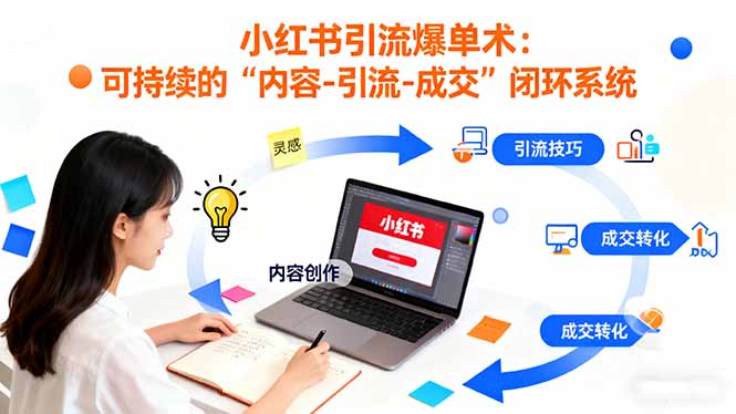 小红书引流爆单：低成本可持续“内容-引流-成交”闭环系统搭建指南