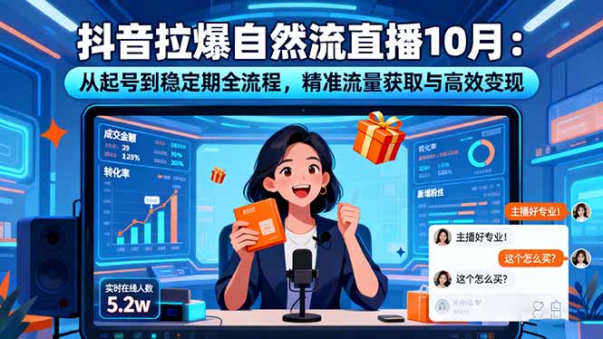 10月抖音自然流直播全攻略：从起号到稳定期，精准流量获取与高效变现方法