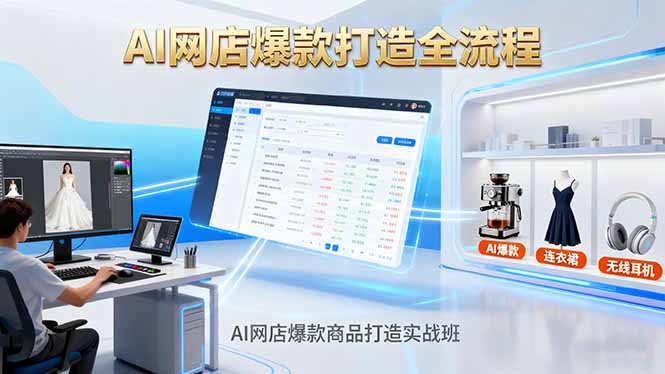 AI网店爆款打造实战班：AI智能处理商品图，快速搭建高转化AI网店