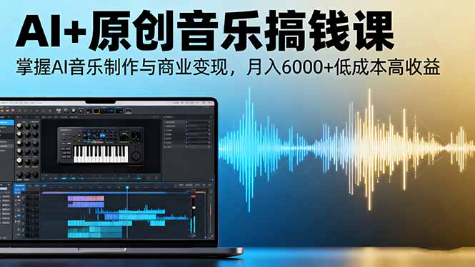 AI音乐搞钱课:从零学AI制作+商业变现,月入6000+低成本高收益