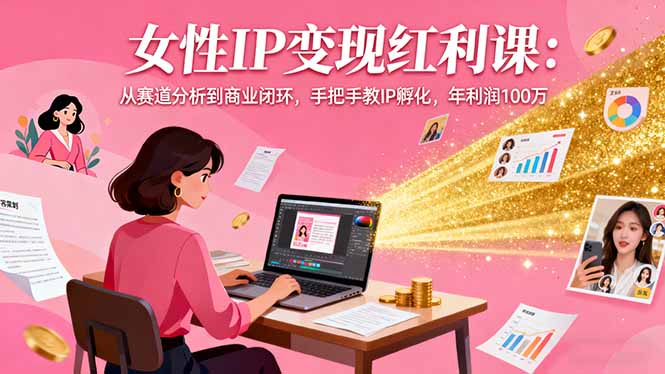 女性IP变现实战课:从赛道分析到商业闭环,从0到1手把手孵化,年利润100万+