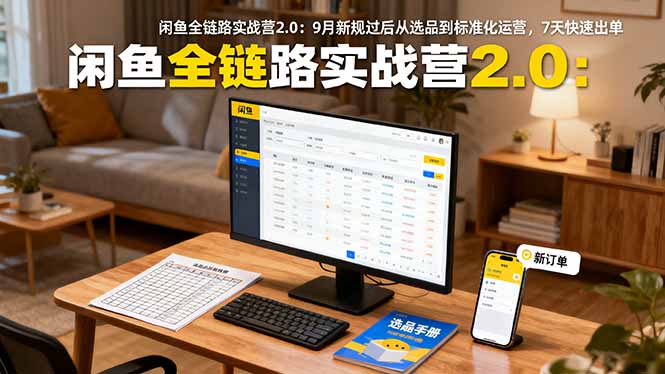 闲鱼全链路实战营2.0:9月新规后选品到标准化运营,7天快速出单攻略