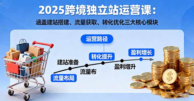 2025跨境独立站运营课:深度解析建站搭建、流量获取、转化优化三大核心模块