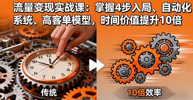 流量变现实战课:4步掌握自动化系统+高客单模型,时间价值提升10倍