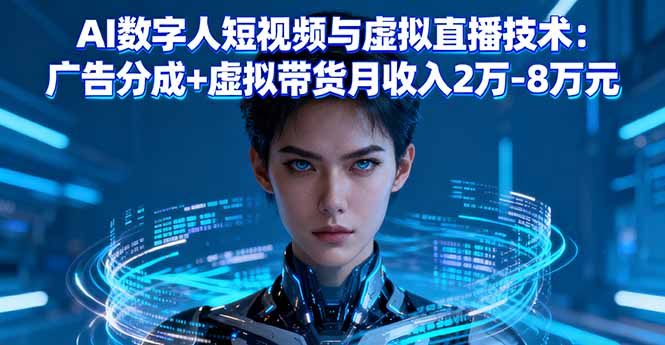 AI数字人短视频+虚拟直播:广告分成+虚拟带货月入2万-8万元实操指南