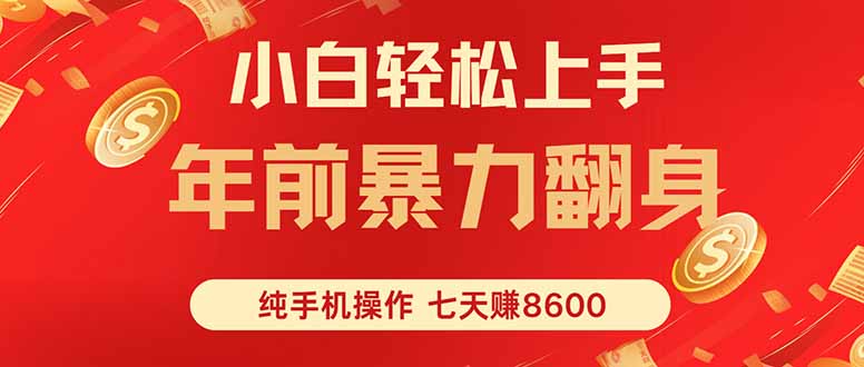 小白亲测:纯手机操作7天狂赚8600,日入1000+副业攻略