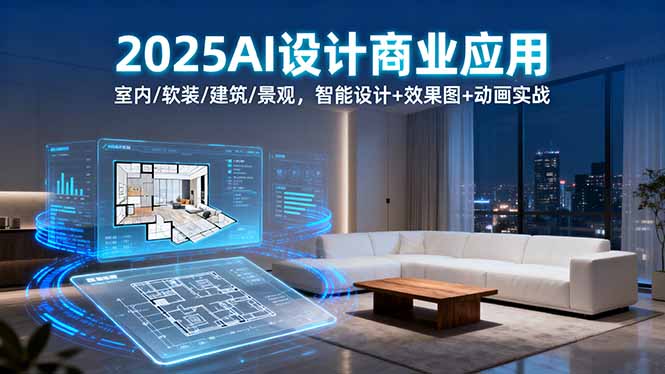 2025AI设计商业应用指南:室内/软装/建筑/景观智能设计+效果图+动画实战全流程