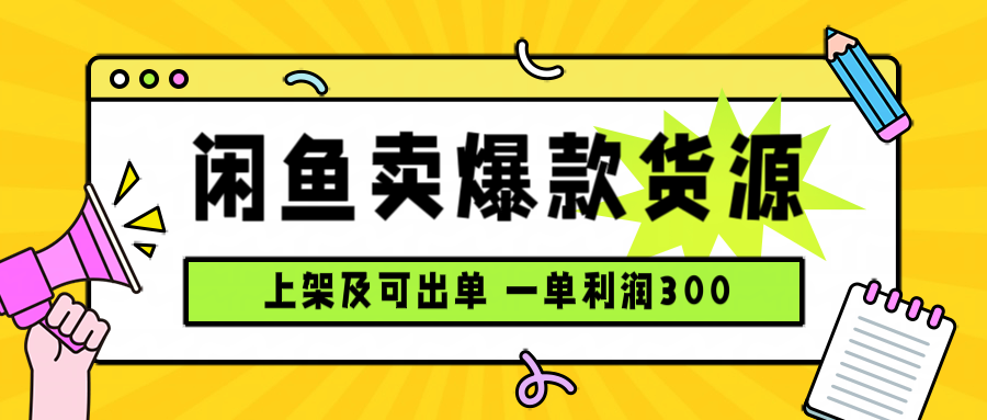 闲鱼爆款货源实操:每天利润1000+,新手也能做到的上架即出单方法