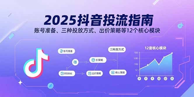 2025抖音投流全攻略:12大核心模块详解(账号准备/3种投放方式/出价策略/数据优化)