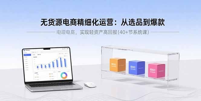 无货源电商精细化运营:从选品到爆款打造,实现轻资产高回报全攻略(40+节系统课)