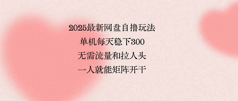 2025最新网盘自撸玩法:单机每天稳下3张资源,免流量不拉人头,一个人轻松搞定