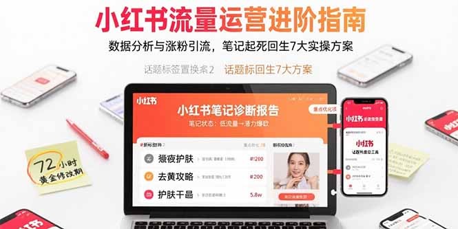 小红书流量运营进阶指南:数据分析+涨粉引流,笔记起死回生7大实操方案
