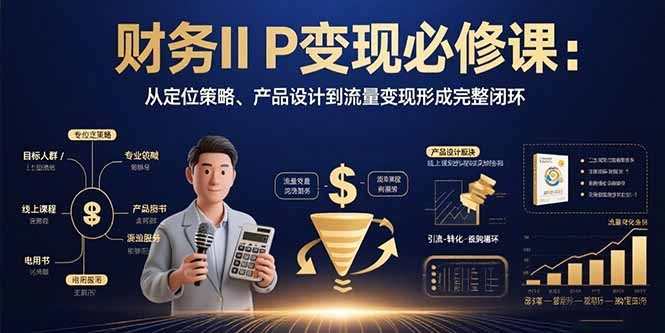 财务IP变现必修课:定位策略、产品设计、流量变现,构建完整闭环