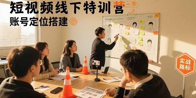 短视频线下特训营:账号定位搭建+口播号拍摄剪辑+直播间流量入口+变现实战全攻略
