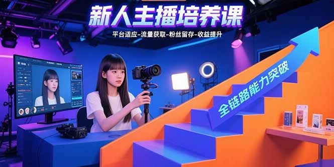 新手主播从0到1全链路突破课:平台适应+流量获取+粉丝留存+收益提升实战指南