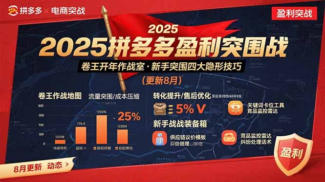 2025拼多多盈利突围战：新手必学！卷王开年作战室四大隐形技巧（8月更新）