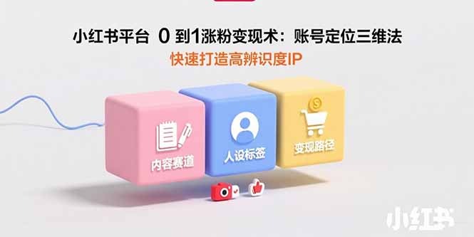 小红书新手0到1涨粉变现:账号定位三维法,快速打造高辨识度IP