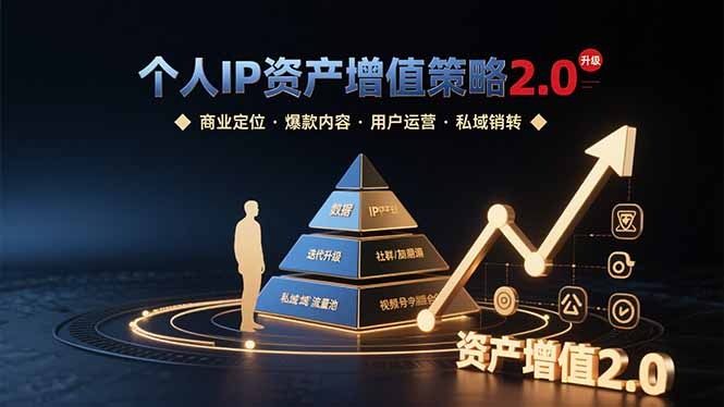 个人IP资产增值策略2.0:商业定位/爆款内容/用户运营/私域销转四大模块全拆解