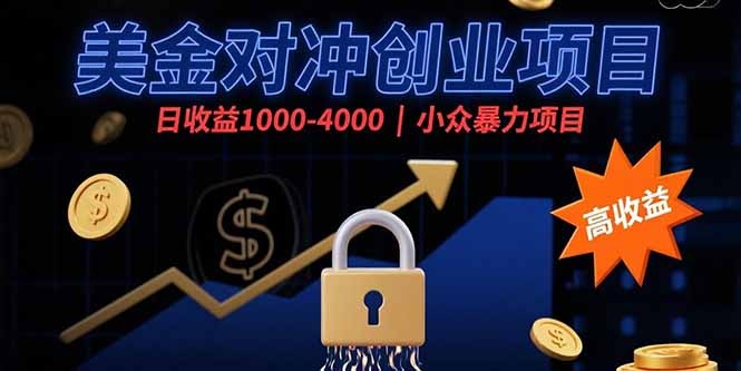 美金对冲创业项目:日赚1000-4000,小众高收益副业机会