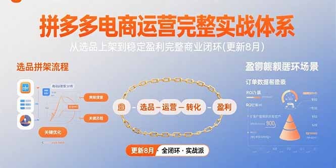 拼多多电商运营全流程实战指南:从选品上架到稳定盈利的商业闭环(2024年8月更新)