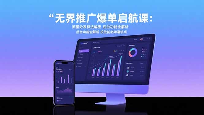 无界推广爆单课:流量分发算法解密|后台功能全解析|投放前必知避坑点