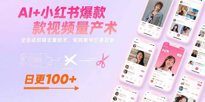 AI驱动小红书爆款视频量产术:全自动剪辑去重技术,矩阵账号日更百条实操指南