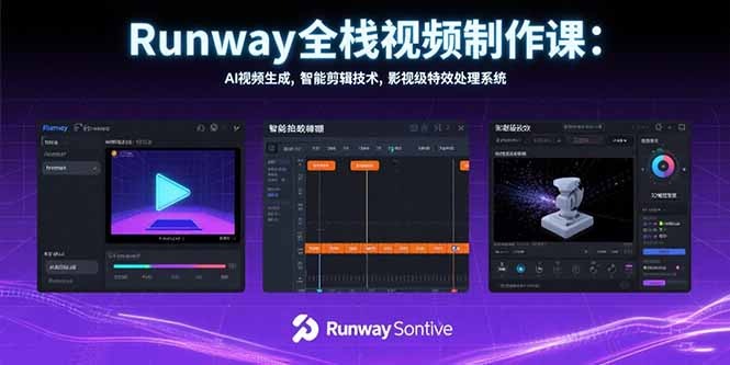 Runway全栈视频制作教程:AI视频生成+智能剪辑+影视级特效处理系统实战