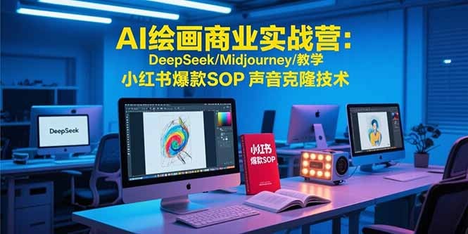 AI绘画商业实战营:DeepSeek+Midjourney教学+小红书爆款SOP+声音克隆技术变现指南