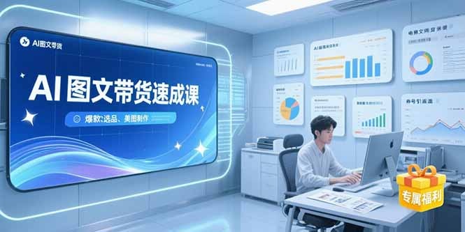 AI图文带货速成课:从养号引流到爆款选品+美图制作全流程攻略