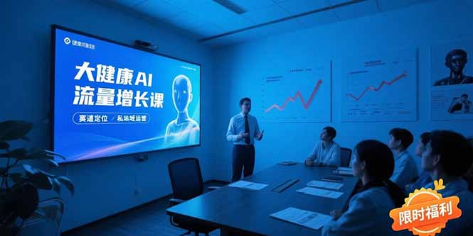 大健康AI流量增长课:赛道定位方法论+AI数字人内容生产+私域转化运营全指南