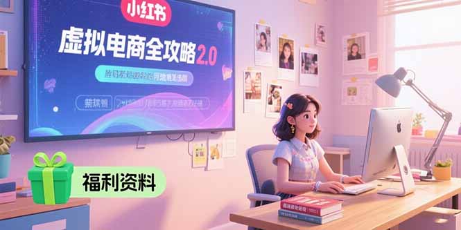 2024虚拟电商全攻略2.0:新手开店选品实操流程,从账号定位到货源发布、笔记爆款技巧