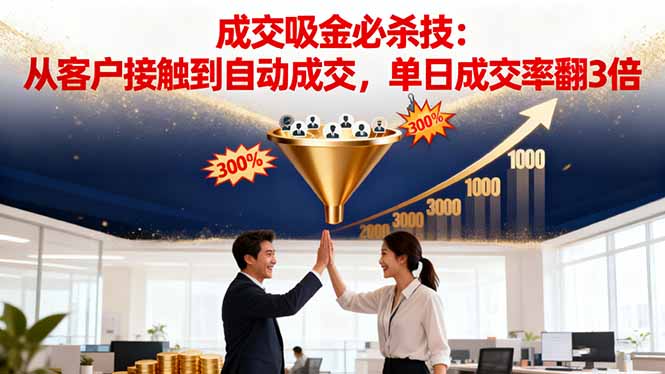 吸金成交全流程秘籍：从客户引流到自动成交，单日成交率暴涨3倍实战指南
