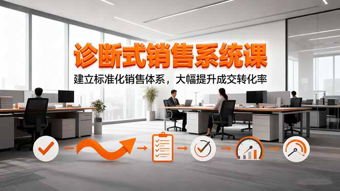 诊断式销售系统课：从0到1搭建标准化销售体系，3步大幅提升成交转化率
