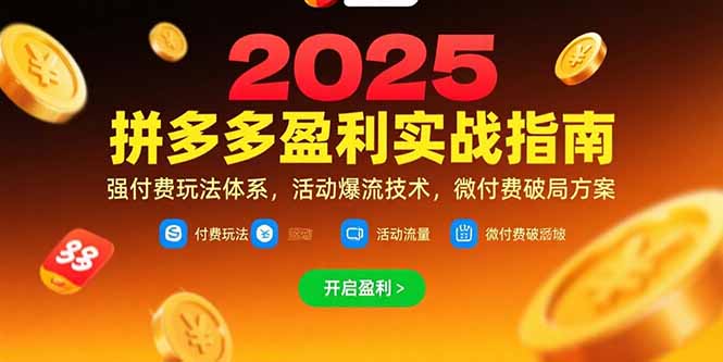 拼多多盈利实战指南:强付费玩法+活动爆流技术+微付费破局方案(7月更新)
